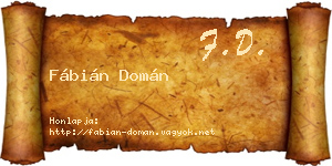 Fábián Domán névjegykártya